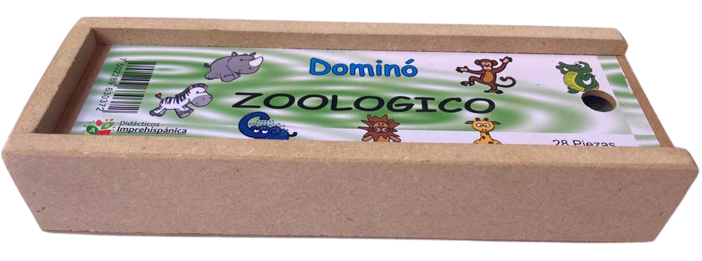 Dominó Didáctico De Madera Zoo