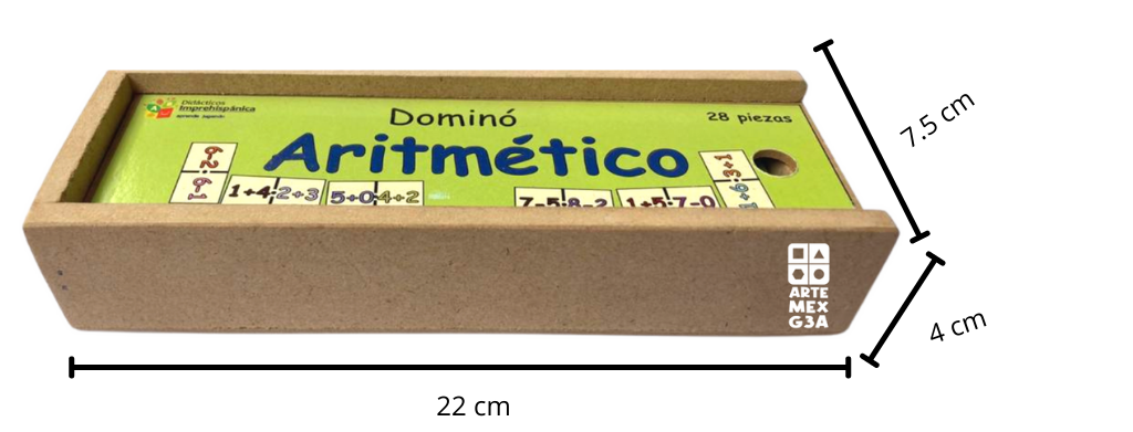 Dominó Didáctico De Madera aritmético